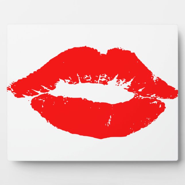 Kiss Lips Red Lipstick Love Passion Valentine Plaque (Front)