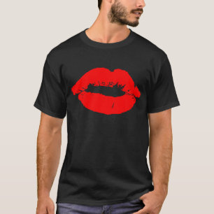 Kiss Lips Red Lipstick Love Passion Valentine T-Shirt