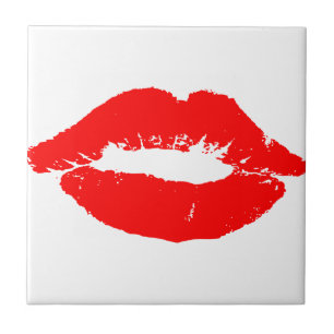 Kiss Lips Red Lipstick Love Passion Valentine Tile