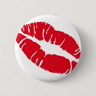 Kiss Lipstick 6 Cm Round Badge