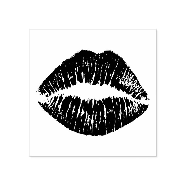 Kiss lipstick mark lips rubber stamp (Imprint)