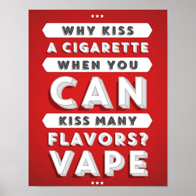 Kiss Many Flavors Vape Poster (Front)