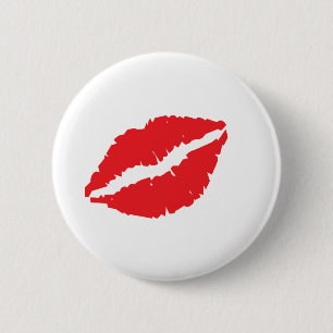 Kiss mark design 6 cm round badge