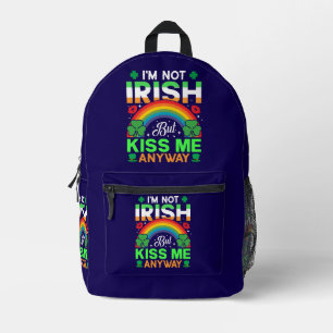 kiss me anyway irish humor design-63942 printed backpack
