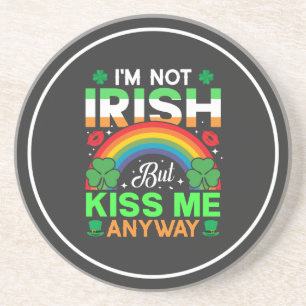 kiss me anyway irish humour design-63942 coaster