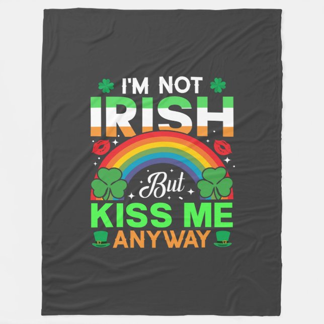 kiss me anyway irish humour design-63942 fleece blanket (Front)
