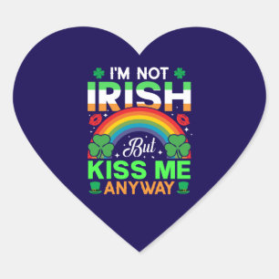 kiss me anyway irish humour design-63942 heart sticker