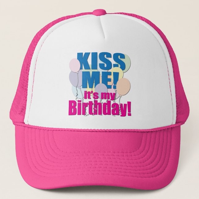 "Kiss Me!" Birthday Hat (Front)