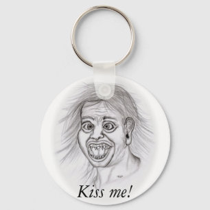 Kiss me! - Bleistiftzeichnung Key Ring