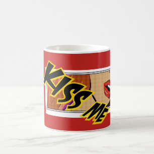 Kiss Me Comic Pop Art Coffee Mug
