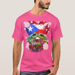Kiss Me Coqui Puerto Rico Frog Puerto Rican Valent T-Shirt