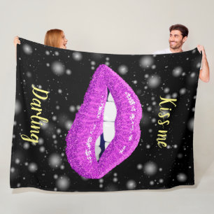 Kiss me Darling Fleece Blanket