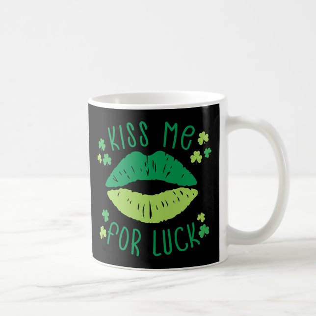 Kiss Me For Luck St Patricks Day Coffee Mug (Right)