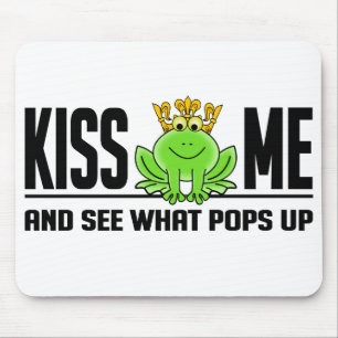 KISS ME Frog mousepad, customisable Mouse Mat