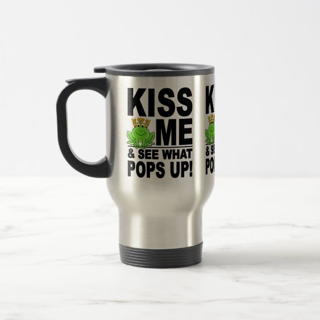 KISS ME Frog mug - choose style & colour (Left)