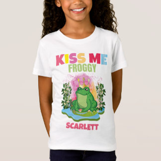 KISS ME FROGGY PERSONALIZED COLORFUL FUNNY KIDS T-Shirt