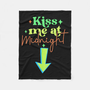 Kiss Me Funny Matching Couples Midnight Fleece Blanket