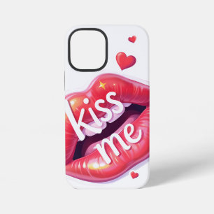 Kiss Me Glossy Red Lips Art Illustration iPhone 12 Mini Case