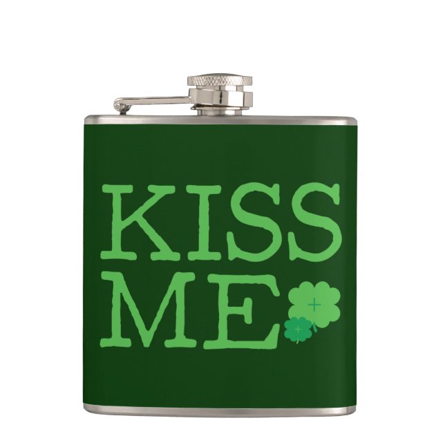 Kiss Me Hip Flask (Front)