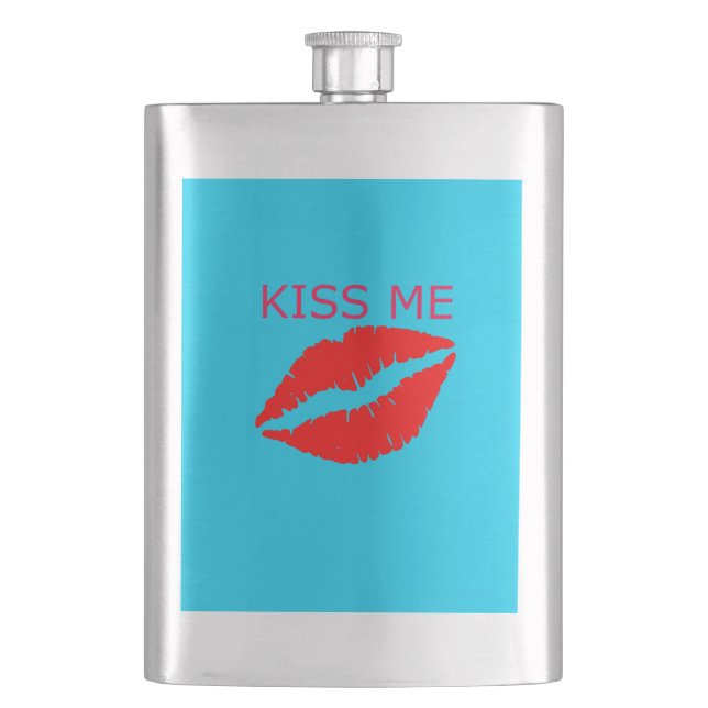 Kiss Me Hip Flask (Front)