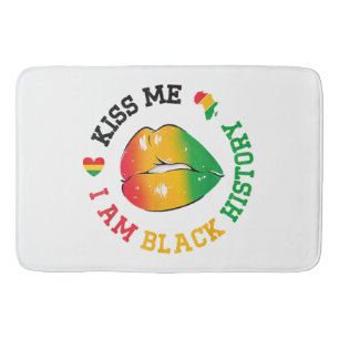 Kiss Me I Am Black History Month African American  Bath Mat