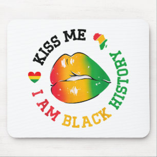 Kiss Me I Am Black History Month African American Mouse Mat