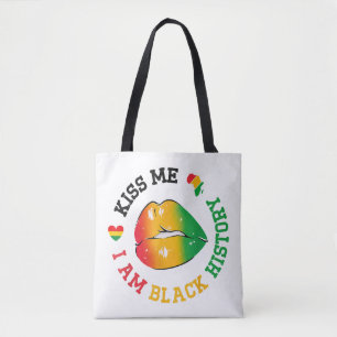 Kiss Me I Am Black History Month African American Tote Bag