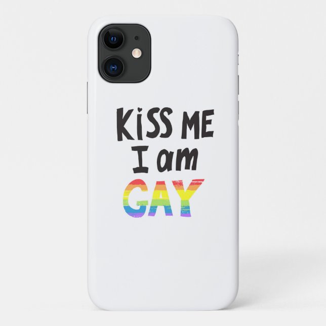 Kiss Me I Am Gay Case-Mate iPhone Case (Back)