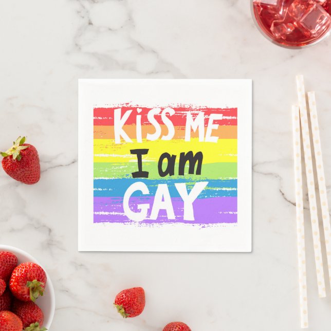 Kiss Me I Am Gay Napkin (Insitu)