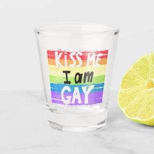 Kiss Me I Am Gay Shot Glass