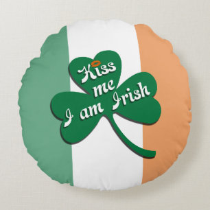 Kiss me I am Irish Round Cushion