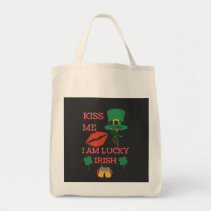 Kiss me i am lucky irish today  Throw Pillow Tote Bag