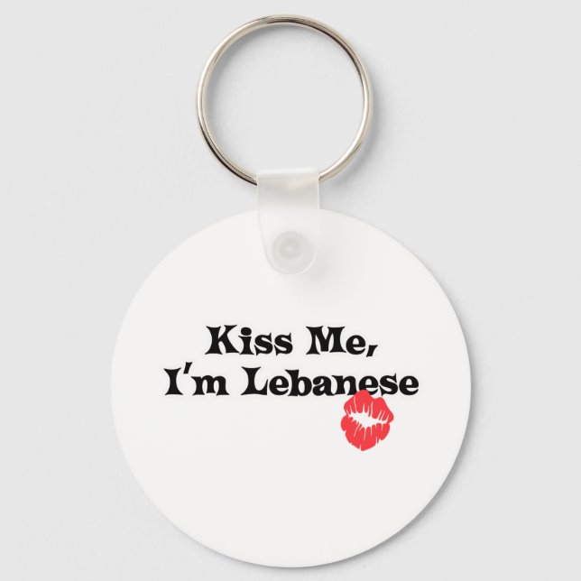 Kiss Me I&apos;m Lebanese Key Ring (Front)