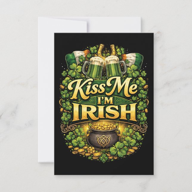 Kiss Me, I’m Irish Thank You Card (Front)