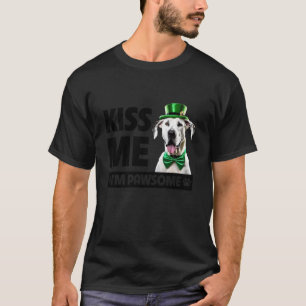 Kiss Me I m Pawsome Great Dane St Patricks Day Iri T-Shirt