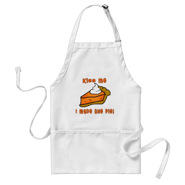Kiss Me I Made the Pie! Pumpkin Pie Design Standard Apron (Front)