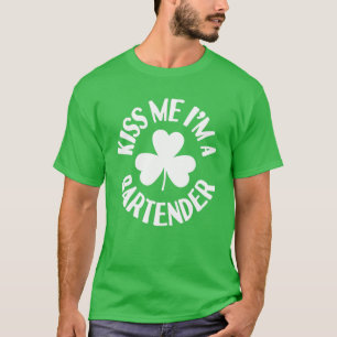 Kiss Me I'm A Bartender Irish St Patricks Day Sham T-Shirt