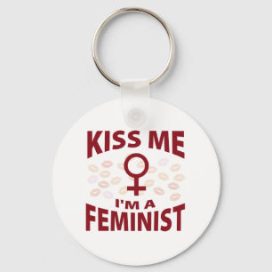 Kiss Me I'm A Feminist Key Ring