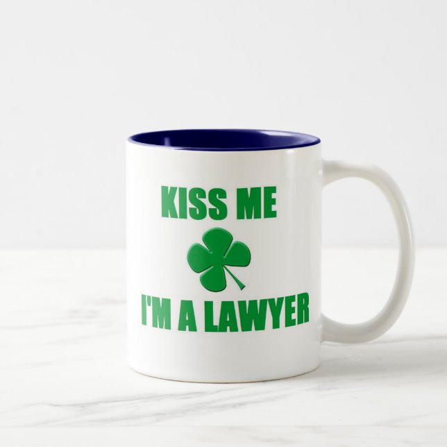 Kiss me I'm a Lawyer Two-Tone Coffee Mug (Right)