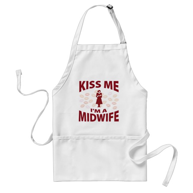 Kiss Me I'm A Midwife Standard Apron (Front)