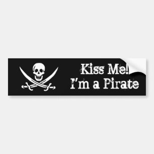 Kiss Me! I'm a Pirate Bumper Sticker