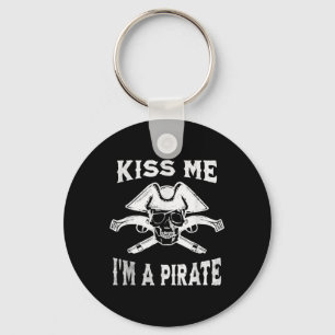 Kiss Me Im A Pirate Funny Talk Like A Pirate Day J Key Ring