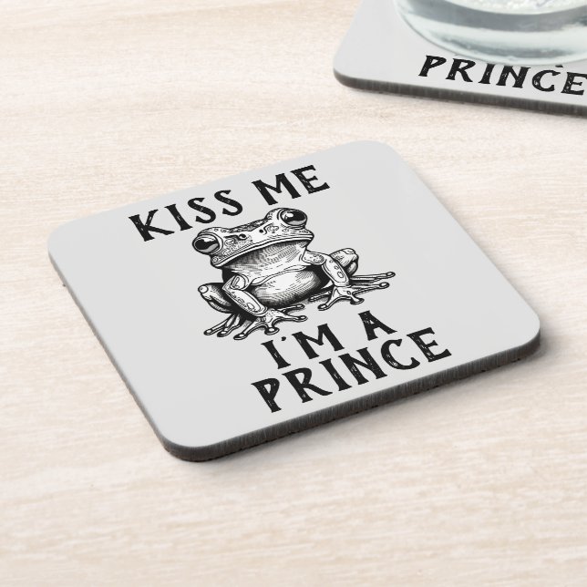 Kiss Me I'm A Prince Beverage Coaster (Left Side)