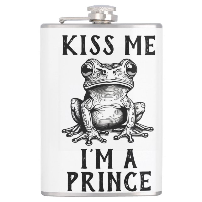 Kiss Me I'm A Prince Flask (Front)