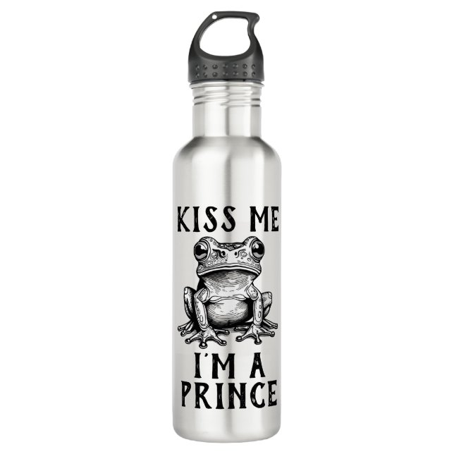 Kiss Me I'm A Prince Water Bottle (Front)