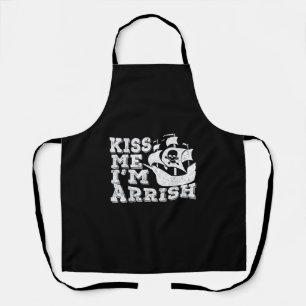 Kiss Me I'm Arrish Pirate Ship Drinking St Patrick Apron