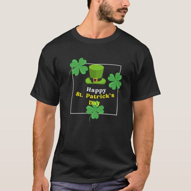 Kiss Me I'm Black Irish St Patrick's Day Shamrock T-Shirt (Front)