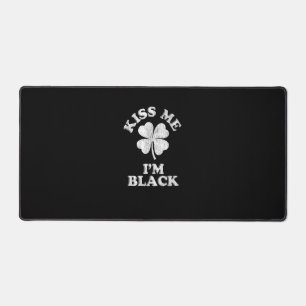 Kiss Me I'm Black T-Shirt Desk Mat