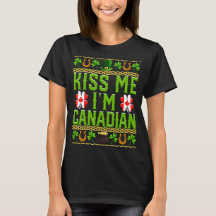 Kiss Me I'm Canadian St Patrick's Day Canada Flag T-Shirt