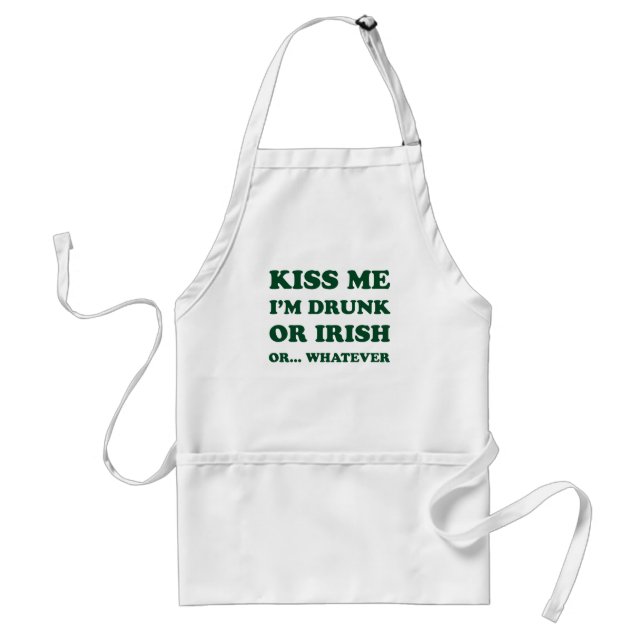 Kiss Me Im Drunk Or Irish Standard Apron (Front)